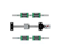 Parti della macchina a vite a sfere a movimento li 2 guide lineari HGR15 + 4 carrelli a blocchi HGH15CA + vite a sfere SFU1605 con estremità lavorata BK/BF12 + giunto(750mm)