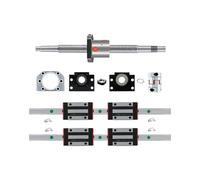 Parti della macchina a vite a sfere a movimento li 2 pz. Guide lineari HGR15 + 4 pz. Carrelli a blocchi HGH15CA + 1 set di kit vite a sfere SFU1605 con giunto(800mm)