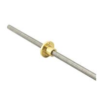 Parti della macchina a vite a sfere a movimento li Vite Conduttrice In Acciaio Inossidabile T12, Lunghezza 400 Mm, Mandrino Trapezoidale Con Dado(Pitch 2mm lead 2mm)