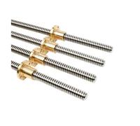 Parti della macchina a vite a sfere a movimento li Vite di comando T12 trapezoidale in acciaio inossidabile Dado in ottone Passo 2 mm Asta(100mm)