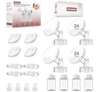 Parti della pompa compatibili con tiralatte Spectra S1/S2/9 Plus, set di 4 parti di ricambio per Spectra includono flangia da 24 mm, valvola a becco d'anatra, protezione di riflusso, tubo, bottiglia,