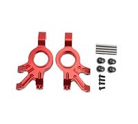Parti di aggiornamento dei blocchi snodo dello sterzo anteriore in alluminio RC per auto RC 1/5 (Rossa)