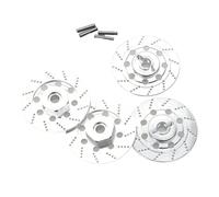 Parti Di Auto Rc Per Sakura D4 1/10 4 Pezzi Di Ricambio In Metallo Disco Freno Cerchione Scatola Adattatore Esagonale In Metallo 12 Mm Decorazione Su Strada Parti Auto RC Da Corsa(Silver)