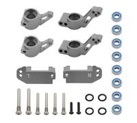 Parti Di Auto Rc Per Traxxas 2WD Per Slash Per Stampede Per Rustler 1/10 Blocco Ruote Anteriori Metallo Blocchi Sterzo Supporti Perno Posteriore Kit Cuscinetti A Vite Parti Automobili RC(Gray)