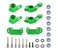 Parti Di Auto Rc Per Traxxas 2WD Per Slash Per Stampede Per Rustler 1/10 Blocco Ruote Anteriori Metallo Blocchi Sterzo Supporti Perno Posteriore Kit Cuscinetti A Vite Parti Automobili RC(Green)