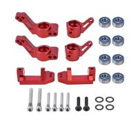 Parti Di Auto Rc Per Traxxas 2WD Per Slash Per Stampede Per Rustler 1/10 Blocco Ruote Anteriori Metallo Blocchi Sterzo Supporti Perno Posteriore Kit Cuscinetti A Vite Parti Automobili RC(Red)