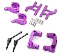 Parti di Auto telecomandate per Tamiya CC01 TA02 TA03 4WD 1/10 per Buggy RC Auto Braccio Sospensione Inferiore Hub Carrier Base C Sterzo Tazza Albero di Trasmissione Metallo(Purple)