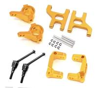 Parti di Auto telecomandate per Tamiya CC01 TA02 TA03 4WD 1/10 per Buggy RC Auto Braccio Sospensione Inferiore Hub Carrier Base C Sterzo Tazza Albero di Trasmissione Metallo(Yellow)
