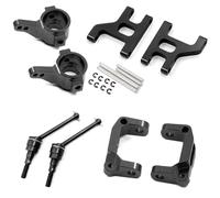 Parti di Auto telecomandate per Tamiya CC01 TA02 TA03 4WD 1/10 per Buggy RC Auto Braccio Sospensione Inferiore Hub Carrier Base C Sterzo Tazza Albero di Trasmissione Metallo(Black)