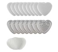 Parti di bottoni vuoti a forma di cuore 100 pezzi, set di badge fai da te, parte superiore + parte posteriore + pellicole trasparenti in PVC Compatibile