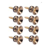 Parti di chitarra 2-10 Pezzi Di Blocco Per Tracolla Per Chitarra Fibbia Antiscivolo In Metallo Perni Di Bloccaggio Per Basso Ukulele Accessori Di Bloccaggio Per Estremità Inferiori(Gold,8)
