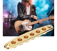 Parti di chitarra di basso elettrico sustvita, corda di chitarra attraverso la piastra con le porri in lega di zinco per una qualità del suono ottimale (Gold)