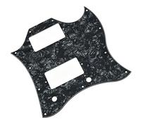 Parti di Chitarra Elettrica Per battipenna per chitarra For For SG Standard Full Face Scratch Plate nero a 3 strati con viti Battipenna per Chitarra Elettrica