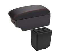 Parti Di Retrofit Del Bracciolo Per Peugeot Per Partner Tepee Auto Bracciolo Scatola Portaoggetti Accessori Per Auto Dettagli Interni Bracciolo Auto(A Black red 7USB)
