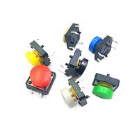Parti di ricambio 10pcs B3F-4055 12 * 12 * 7.3mm Interruttori tattili Pulsante Tact Switch + A25 Colore Cappello Tact Touch Micro Switch Cap (Color : Black, Size : Switch And A25 Hat)