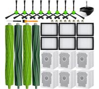 Parti di ricambio accessori per aspirapolvere Roomba i3 i3+ i4 i6 i6+ i7 i7+ i8 i8+/Plus E5 E6 E7 I, E & J, 2 set spazzole a rullo, 8 filtri HEPA, 8 spazzole laterali, 1 ruota rotante, 6 sacchetti per