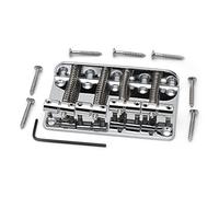 Parti di ricambio chitarra 1 Set Vintage 4 Stringa Brandello Ponte Lunghezza-65mm Bass Fisso Ponticello Sella Carico Piano (Color : Chrome)