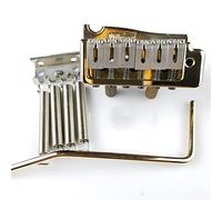 Parti di ricambio chitarra Guitar Electric Tremolo System Bridge 2 Point Steel Saddle Tremolo System Chrome Silver Golden (Color : Gold)