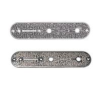 Parti di ricambio chitarra Set Di 2 Black & Silver Guitar Bridge Converter Plate Plate Board Carving Per Parti Per Chitarra Elettrica