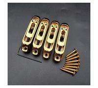 Parti di ricambio chitarra Un Set Di 4 Pezzi Singoli 4/5 Corde Per Basso A Ponte Sellette Cordiera - Cromo/Oro (Color : Gold)