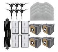 Parti di ricambio compatibili con eufy X8 Pro/X8 Pro Serie Robot Aspirapolvere Accessori, 1 Spazzola Principale, 6 Spazzole Laterali, 4 Filtri HEPA, 4 Cuscinetti Mocio, 4 Sacchetti per la Polvere Kit