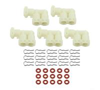 Parti di ricambio connettore tipo F con guarnizioni in silicone e anelli di serraggio per macchina da caffè, accessori per connettori di linea in plastica bianca