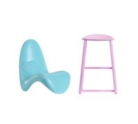 Parti di ricambio per Barbie Doll Dreamhouse Dollhouse Playset HMX10 - Ricambio 1 Blue Lounge - Sedia da gioco e 1 sgabello rosa