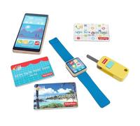 Parti di ricambio per Fisher-Price On-The-Go Wallet Playset GGT58 - Include smartphone in legno, portachiavi, smart watch in legno e 3 carte di credito in plastica
