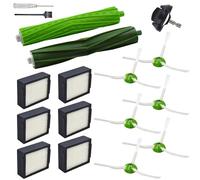 Parti di ricambio per iRobot Roomba i7 i7+ i3 i3+ i4 i4+ i5 i5+ i6 i8 i1 i2 e5 e6 e7 J Series Aspirapolvere Accessori, Ruota anteriore girevole, Spazzole in gomma, 6 filtri, 6 spazzole laterali