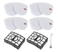 Parti di ricambio per Shark Upright Vacuum Filter Kit 2 Filtri, 4 Schiuma, 4 Feltro, Spazzola di Pulizia per CU530, ZU660, ZU560, UV725