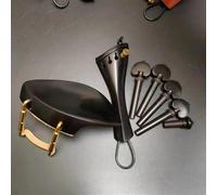 Parti di ricambio per violino Accessori Per Violino In Palissandro Ebano Con Ferramenta Piroli Per Violino Mentoniere Cordiera Per Arpa Puntale(Ebony wood 1)