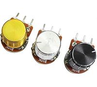 Parti di ricambio Switch Encoder 5 pz/lotto Potenziometro a Film di Carbonio WH148 15mm, con Manopole Interruttore Rotativo Cap Kit B1K 2K 5K 10K 20K 50K 100K 250K 500K 1M (Size : Black - B10K)
