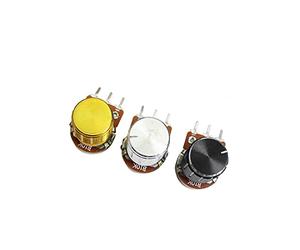 Parti di ricambio Switch Encoder 5 pz/lotto Potenziometro a Film di Carbonio WH148 15mm, con Manopole Interruttore Rotativo Cap Kit B1K 2K 5K 10K 20K 50K 100K 250K 500K 1M (Size : Silver - B5K)