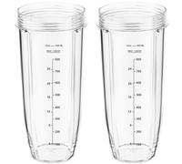 Parti di Ricambio Tazze Chiare per Blender, Bicchiere da 32oz Accessori Compatibile con Nutri Ninja Auto-iQ Frullatore Spremiagrumi (2 Pezzi)