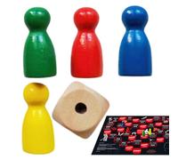 Parti di Tavola di Gioco, Pedoni Gioco di Legno,4 Pezzi di Scacchi Pedoni Gioco di Legno | Piccoli Piastra Multicolore Componenti portatili per la Famiglia