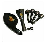 Parti Di Violino Intagliato Set Pegs Chin Pl Resto Copertura Tarchiglio Endpin Inlay Shells Perla Accessorio Violin (Color : Ebony wood 3)