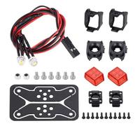 Parti Fari RC Per TRX4 Per Axial Per SCX10 1/10 12mm 18mm Quadrato Bianco Rosso Arancione Luci Faretti Faro Ricerca Fanale Posteriore Parti Aggiornamento Auto RC(Red,12mm)