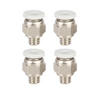 Parti for stampante 3D PC4-01 Raccordi pneumatici dritti Adattatore di alimentazione V6 Tubo di alimentazione in PTFE 4 * 2 for E3D Hotend da 1,75 mm distintivo(White m6 4pcs)