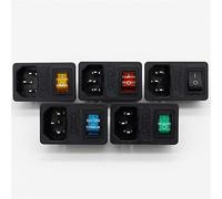 Parti in ottone! 5 pezzi! con fusibile 10A! Interruttore a bilanciere multicolore IEC 320 C14 Presa di corrente interruttore a CA(Each Color 1 Pcs)
