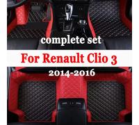 Parti interne 3D in pelle di lusso tappetini per auto personalizzati con tasche tappeti per moquette per Renault Clio 3 2014 2015 2016 accessori