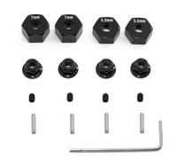 Parti Modellini RC Per Traxxas Per Slash 2WD 1/10 Mozzi Ruota Esagonali In Metallo Spilli E Dadi Bloccaggio Flangiati M4 Set Sostituire 1654 3654 RC Parti Aggiornamento(Black)