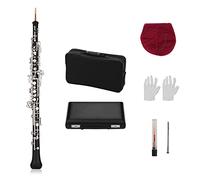 Parti oboe Strumento Placcato Argento Cestino In Stile C Oboe Semi-Automatico Strumento Di Legna Con Guanti Ad Oboe Reed (Color : Silver)