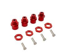 Parti Per 1/10 1/8 1 Set Adattatori Esagonali In Lega Alluminio RC Car 12mm 17mm Adattatore Mozzo Esagonale Ruota Estensione Dado Conversione Pneumatici(Red)