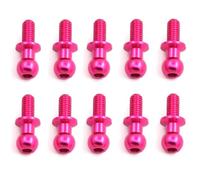 Parti per Auto RC per Tamiya per TT01 per TT02 per Sakura D5 1/10 RC Drift Car Ricambi Accessori 10 Pezzi M3 Viti A Testa Sferica Esagonale Metallo(Pink)