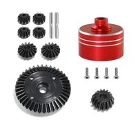 Parti per Auto RC per Tamiya per TT02 per TT02B XV02 1/10 rc Car Upgrade Parts Cassa Differenziale Metallo E Set di Ingranaggi Differenziali Acciaio(Red)