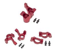 Parti per Auto RC per Traxxas per LaTrax per Teton 1/18 RC Auto Parti di Aggiornamento 6 Pz Metallo Blocco Sterzo Anteriore Caster Posteriore Stub Assale Carrier Modificate(Red)