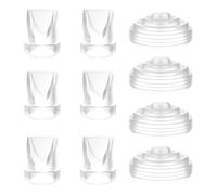 Parti per tiralatte - Parti di ricambio in silicone compatibili con flangia, membrane da 1,69 pollici + valvole per dispositivo di aspirazione del latte, set di fissaggio per bottiglie, per la