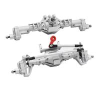 Parti RC Per Axial Per SCX10 II 90046 90047 D90 1/10 Assale Portale Anteriore E Posteriore In Lega Di Alluminio CNC Anodizzato RC Per Rock Crawler Ingranaggio A Spirale(Silver,Set)