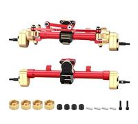 Parti RC Per Axial Per SCX24 1/24 Assale Alluminio Ottone Alloggiamento Dell'assale Anteriore Posteriore Con Ingranaggi Acciaio Albero Trasmissione Parte Cingolato RC(Red)