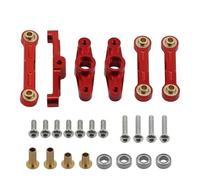 Parti RC per Tamiya per TT02 TT02D 1/10 rc Cars Upgrade Parts Accessori Sostituzione Braccio Sterzante in Metallo con Ponte Set di Montaggio Sterzante(Red)